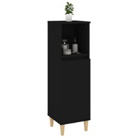 Thumbnail for Badschrank Schwarz 30x30x100 cm Holzwerkstoff