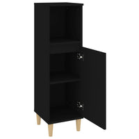 Thumbnail for Badschrank Schwarz 30x30x100 cm Holzwerkstoff