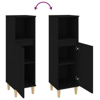 Thumbnail for Badschrank Schwarz 30x30x100 cm Holzwerkstoff