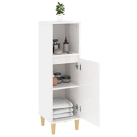 Thumbnail for Badschrank Hochglanz-Weiß 30x30x100 cm Holzwerkstoff