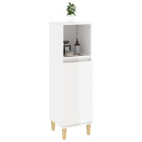 Thumbnail for Badschrank Hochglanz-Weiß 30x30x100 cm Holzwerkstoff