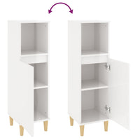 Thumbnail for Badschrank Hochglanz-Weiß 30x30x100 cm Holzwerkstoff