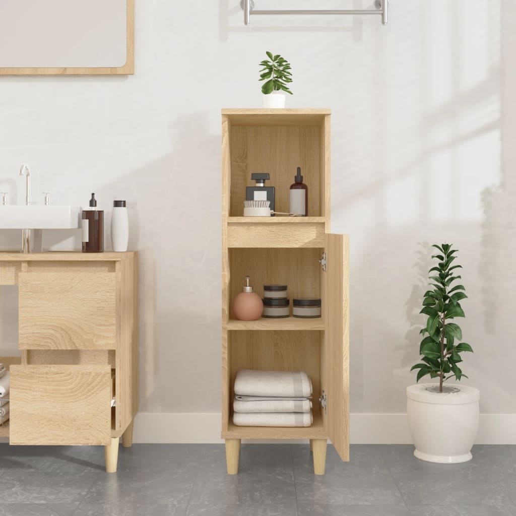 Badschrank Sonoma-Eiche 30x30x100 cm Holzwerkstoff