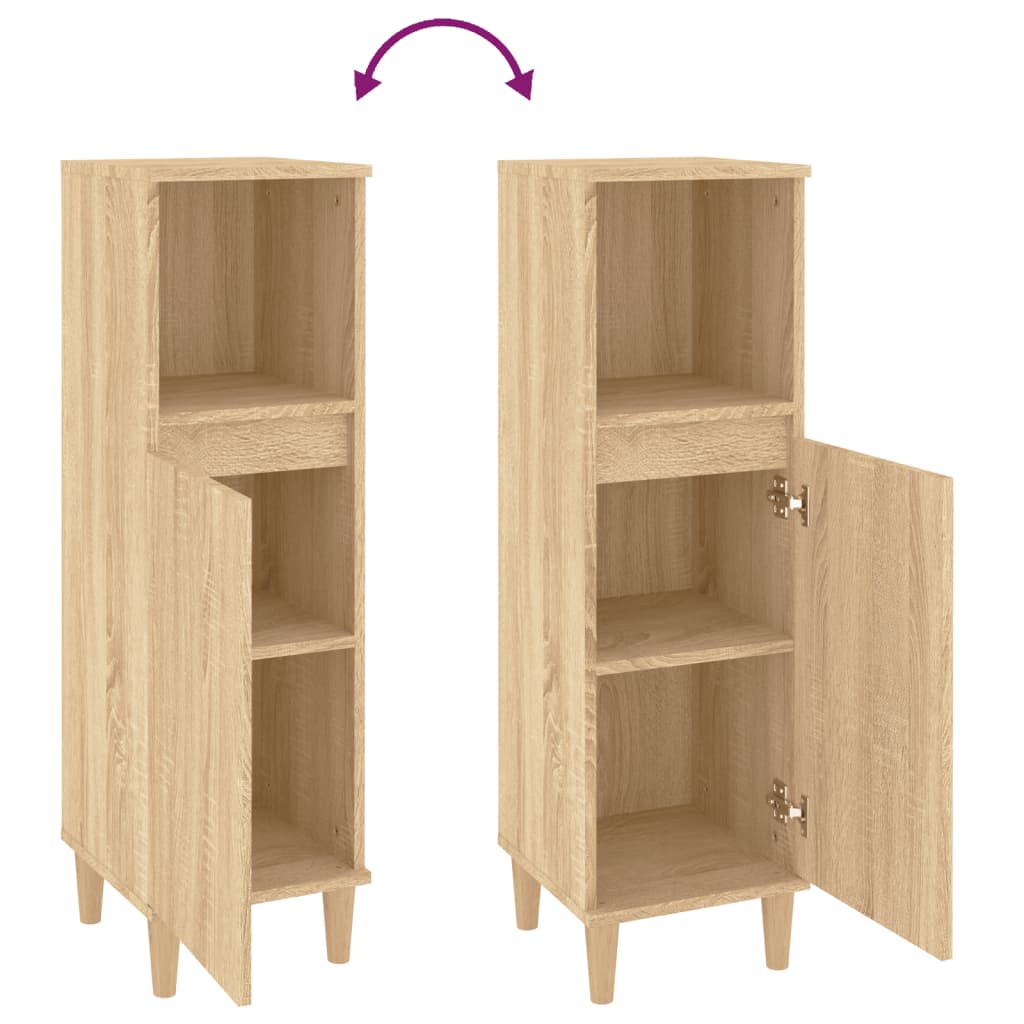 Badschrank Sonoma-Eiche 30x30x100 cm Holzwerkstoff