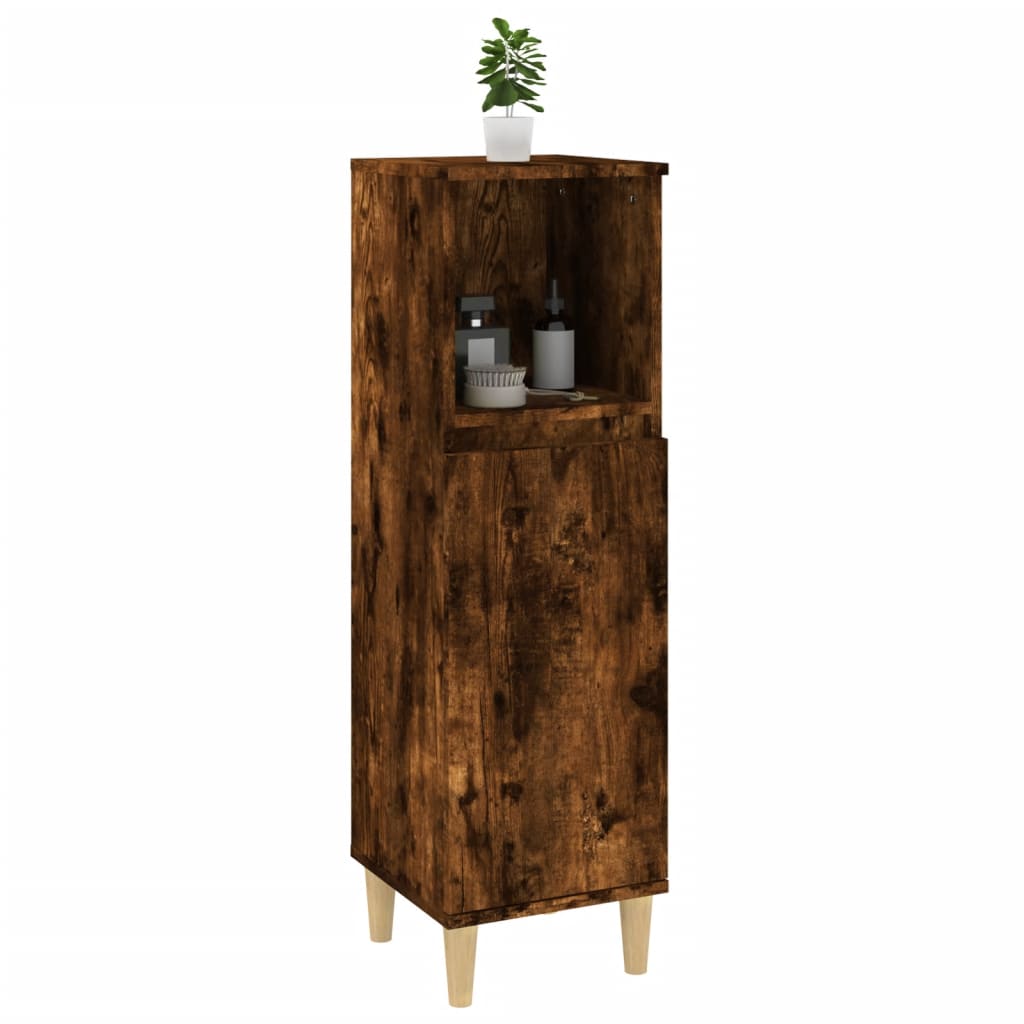 Badschrank Räuchereiche 30x30x100 cm Holzwerkstoff