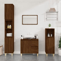 Thumbnail for Badschrank Braun Eichen-Optik 30x30x100 cm Holzwerkstoff