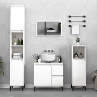 Thumbnail for Badschrank Weiß 30x30x100 cm Holzwerkstoff