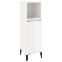 Thumbnail for Badschrank Hochglanz-Weiß 30x30x100 cm Holzwerkstoff