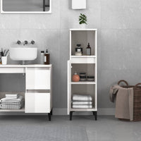 Thumbnail for Badschrank Hochglanz-Weiß 30x30x100 cm Holzwerkstoff