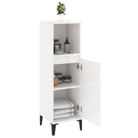 Thumbnail for Badschrank Hochglanz-Weiß 30x30x100 cm Holzwerkstoff