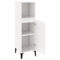 Thumbnail for Badschrank Hochglanz-Weiß 30x30x100 cm Holzwerkstoff