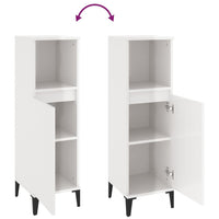 Thumbnail for Badschrank Hochglanz-Weiß 30x30x100 cm Holzwerkstoff