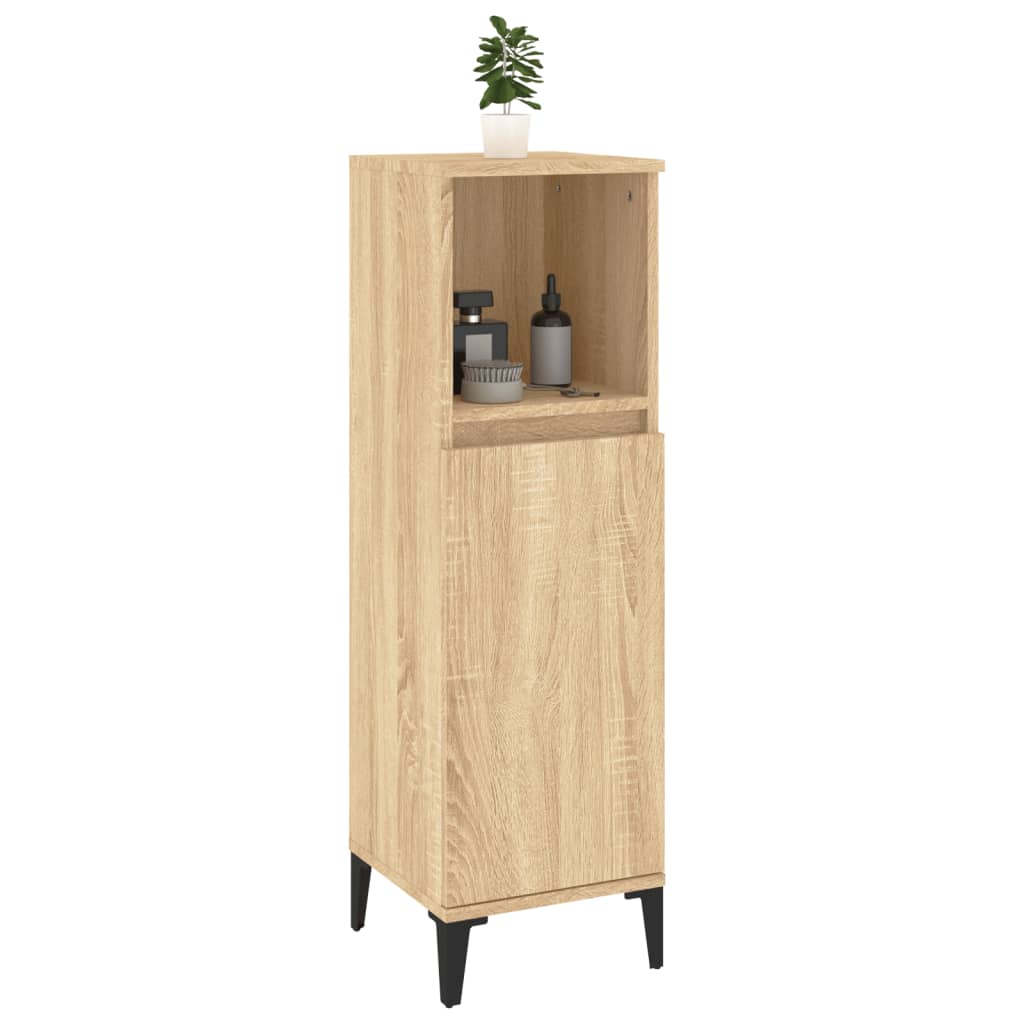 Badschrank Sonoma-Eiche 30x30x100 cm Holzwerkstoff