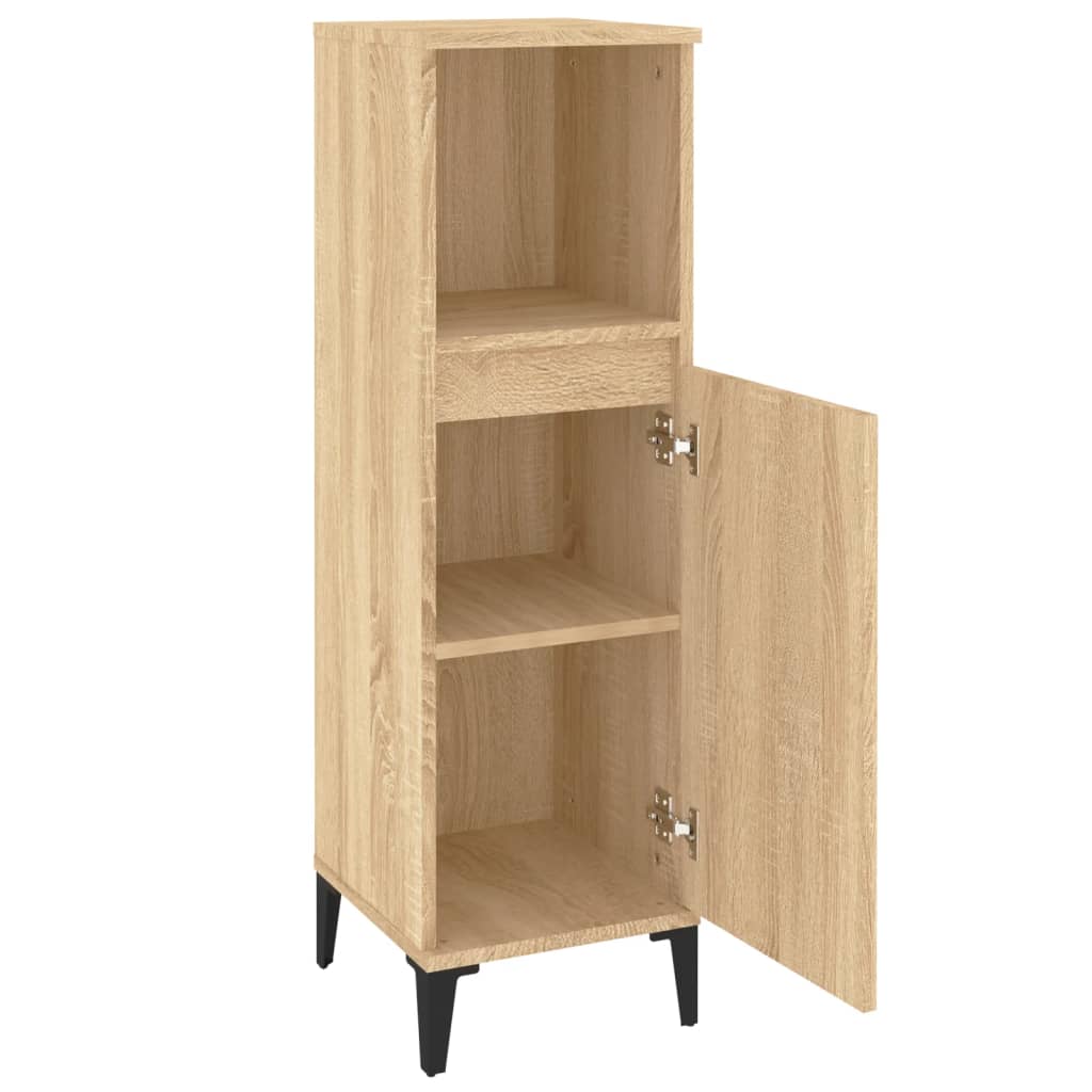 Badschrank Sonoma-Eiche 30x30x100 cm Holzwerkstoff