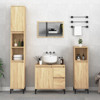Thumbnail for Badschrank Sonoma-Eiche 30x30x100 cm Holzwerkstoff