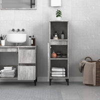Thumbnail for Badschrank Betongrau 30x30x100 cm Holzwerkstoff