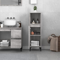 Thumbnail for Badschrank Grau Sonoma 30x30x100 cm Holzwerkstoff