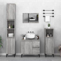 Thumbnail for Badschrank Grau Sonoma 30x30x100 cm Holzwerkstoff