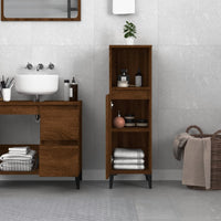 Thumbnail for Badschrank Braun Eichen-Optik 30x30x100 cm Holzwerkstoff