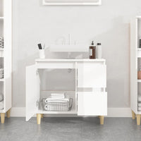 Thumbnail for Badschrank Hochglanz-Weiß 65x33x60 cm Holzwerkstoff