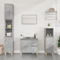 Thumbnail for Badschrank Betongrau 65x33x60 cm Holzwerkstoff