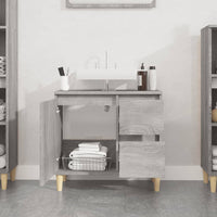Thumbnail for Badschrank Grau Sonoma 65x33x60 cm Holzwerkstoff