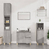 Thumbnail for Badschrank Grau Sonoma 65x33x60 cm Holzwerkstoff