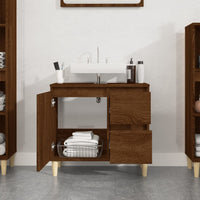 Thumbnail for Badschrank Braun Eichen-Optik 65x33x60 cm Holzwerkstoff