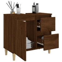 Thumbnail for Badschrank Braun Eichen-Optik 65x33x60 cm Holzwerkstoff