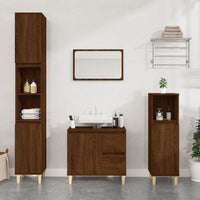 Thumbnail for Badschrank Braun Eichen-Optik 65x33x60 cm Holzwerkstoff
