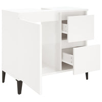 Thumbnail for Badschrank Hochglanz-Weiß 65x33x60 cm Holzwerkstoff