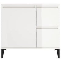 Thumbnail for Badschrank Hochglanz-Weiß 65x33x60 cm Holzwerkstoff