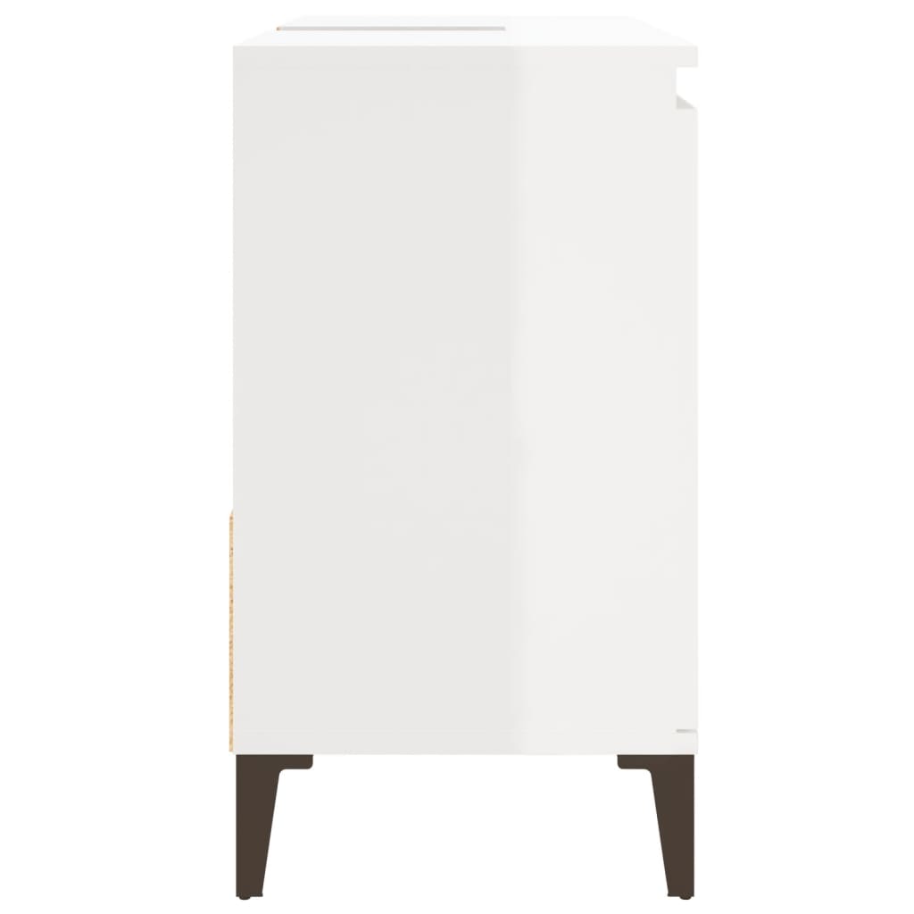 Badschrank Hochglanz-Weiß 65x33x60 cm Holzwerkstoff