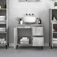 Thumbnail for Badschrank Betongrau 65x33x60 cm Holzwerkstoff