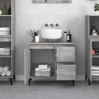 Thumbnail for Badschrank Grau Sonoma 65x33x60 cm Holzwerkstoff