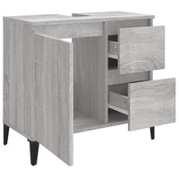 Thumbnail for Badschrank Grau Sonoma 65x33x60 cm Holzwerkstoff