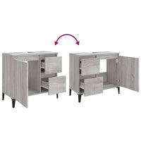 Thumbnail for Badschrank Grau Sonoma 65x33x60 cm Holzwerkstoff