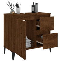 Thumbnail for Badschrank Braun Eichen-Optik 65x33x60 cm Holzwerkstoff