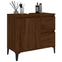 Thumbnail for Badschrank Braun Eichen-Optik 65x33x60 cm Holzwerkstoff