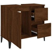 Thumbnail for Badschrank Braun Eichen-Optik 65x33x60 cm Holzwerkstoff