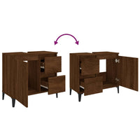Thumbnail for Badschrank Braun Eichen-Optik 65x33x60 cm Holzwerkstoff