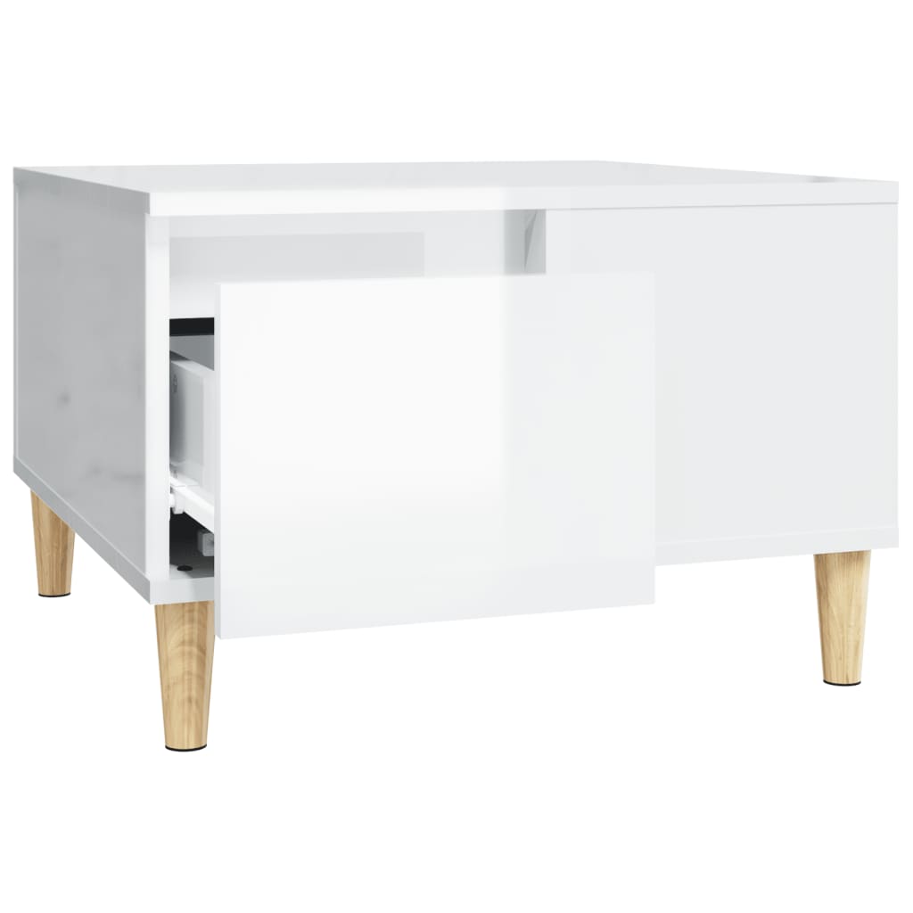 Couchtisch Hochglanz-Weiß 55x55x36,5 cm Holzwerkstoff