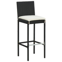 Thumbnail for Barhocker mit Kissen 6 Stk. Schwarz Poly Rattan