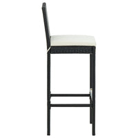 Thumbnail for Barhocker mit Kissen 6 Stk. Schwarz Poly Rattan