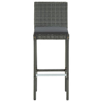 Thumbnail for Barhocker mit Kissen 6 Stk. Grau Poly Rattan