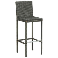 Thumbnail for Barhocker mit Kissen 6 Stk. Grau Poly Rattan