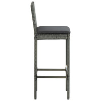 Thumbnail for Barhocker mit Kissen 6 Stk. Grau Poly Rattan