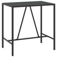 Thumbnail for Bartisch mit Glasplatte Schwarz 110x70x110 cm Poly Rattan