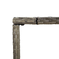 Thumbnail for Bartisch mit Glasplatte Grau 110x70x110 cm Poly Rattan