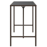Thumbnail for Bartisch mit Glasplatte Braun 180x70x110 cm Poly Rattan